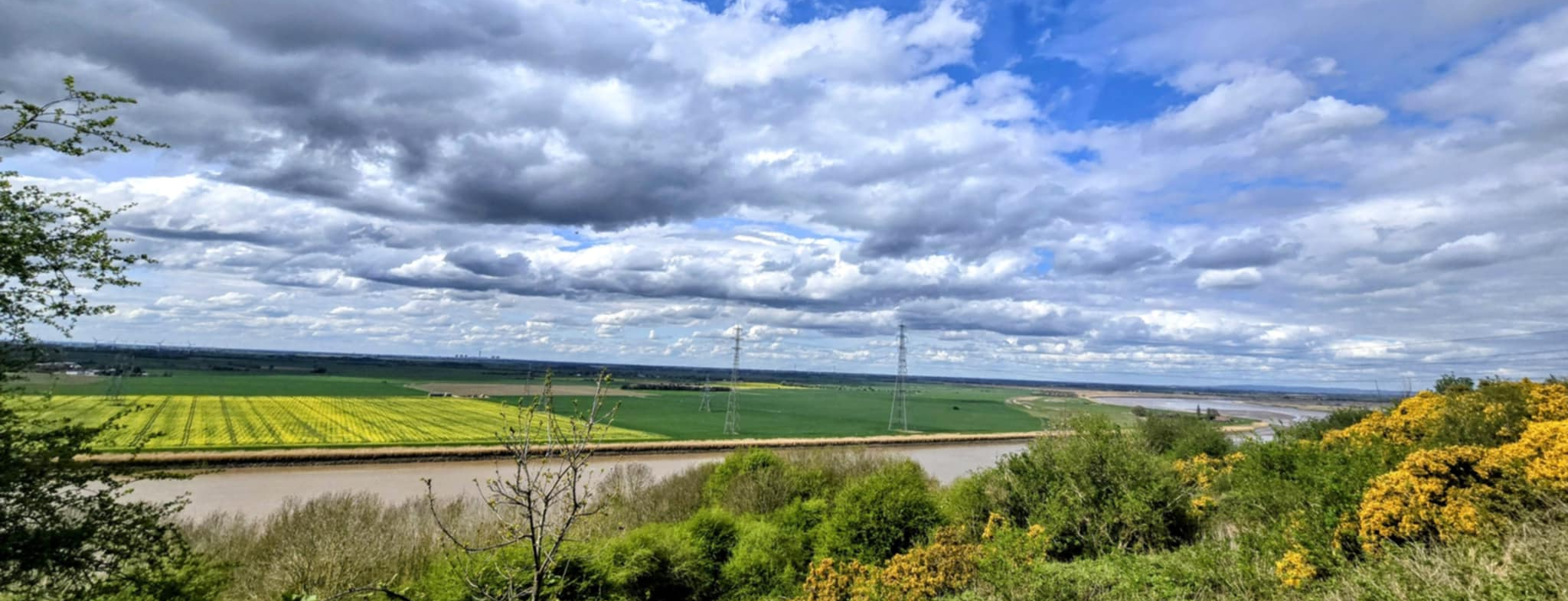 View over the River Trent and the fields near Burton upon Stather