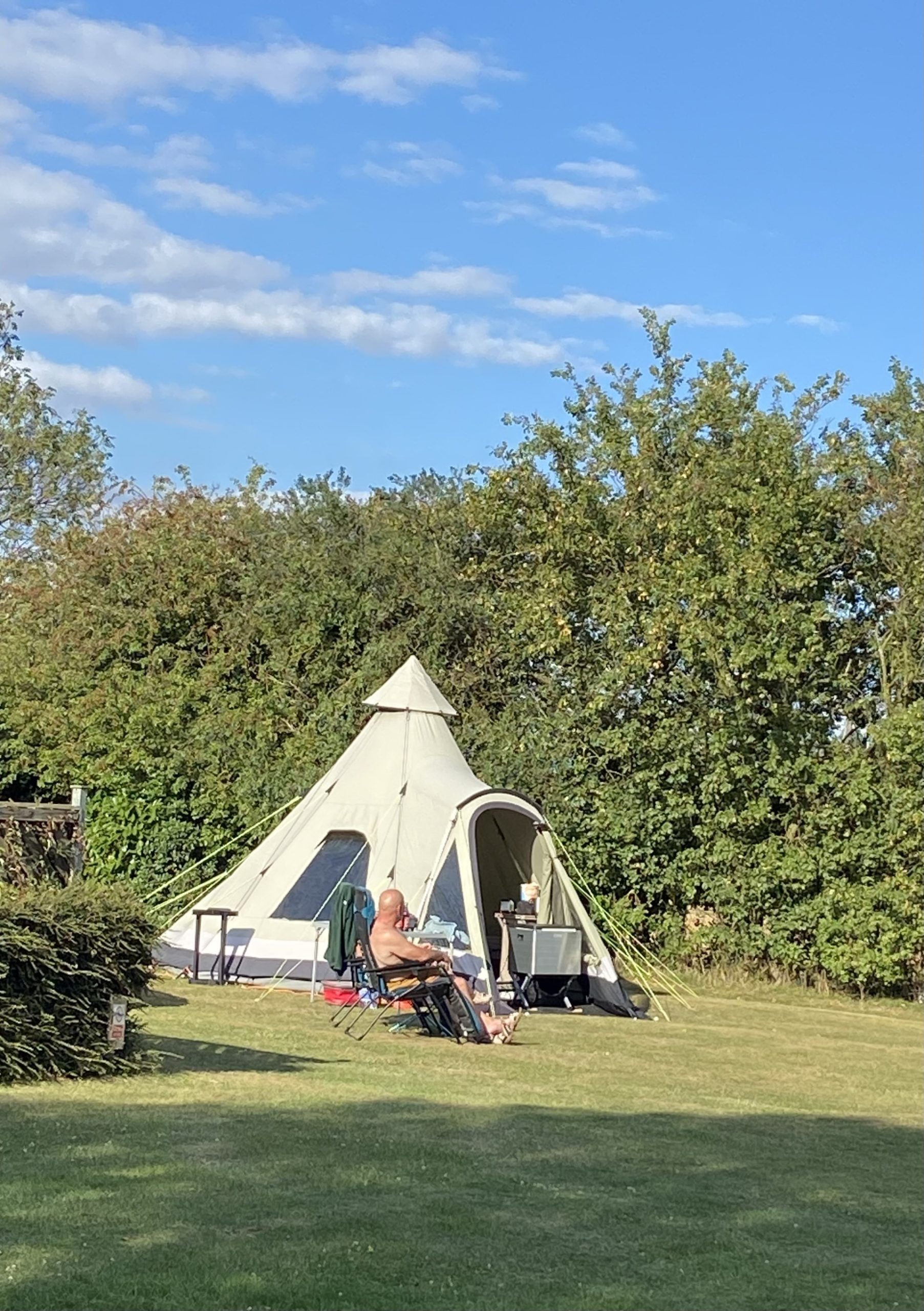 Hard standing and grass pitches at Acorn Wood